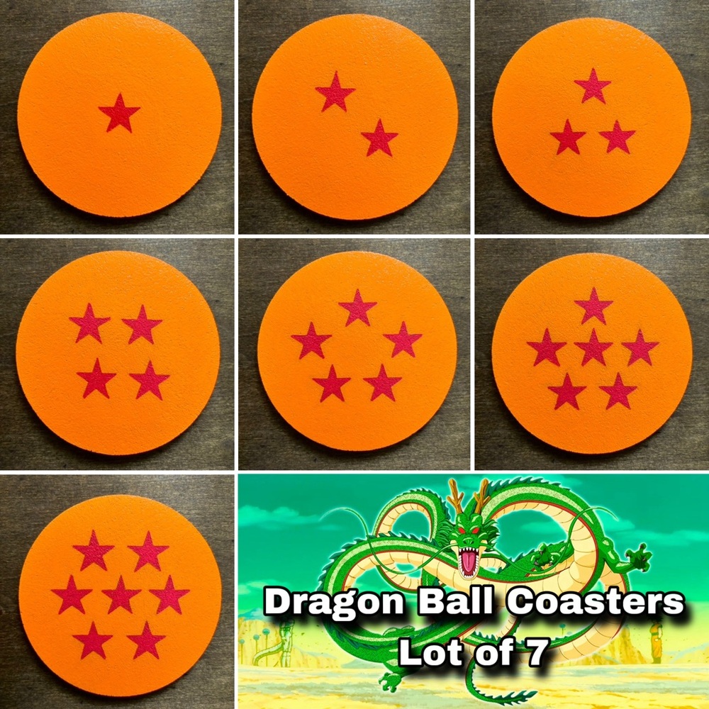 Dragon Ball Painted Coasters Lot of 7